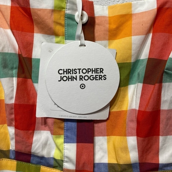 NWT Christopher John Rodgers For Target Multi Colored Plaid Midi Dress - Picture 5 of 9